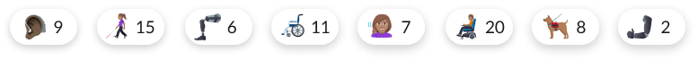 A series of emojis relating to the world of accessibility.